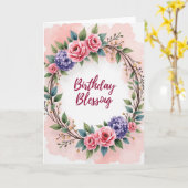 Carte de vœux d'anniversaire florale (Fleur jaune)