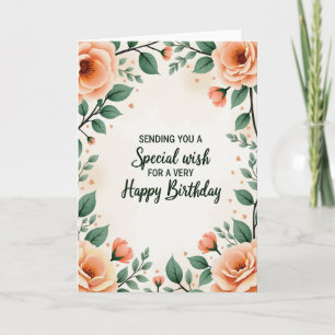 Carte de vœux d'anniversaire florale