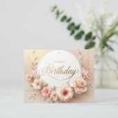 Carte de vœux d'anniversaire florale et vibrante d (Debout devant)