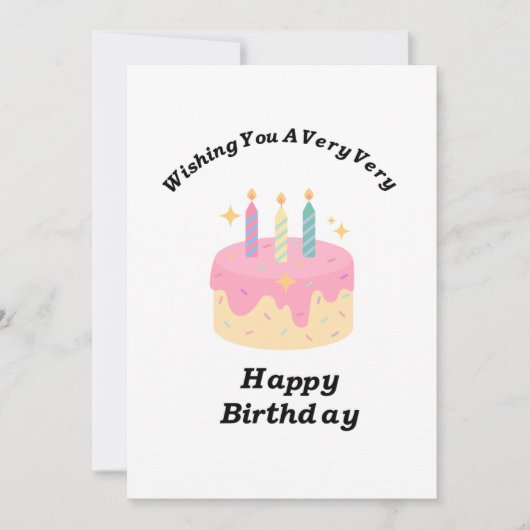 Carte de vœux d'anniversaire gâteau joyeux (Devant)