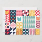 Carte de voeux d'anniversaire géométrique Bauhaus (Dos)