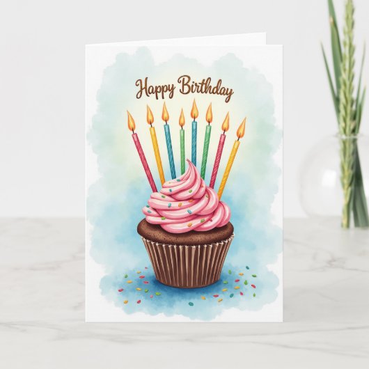 Carte de Vœux d'Anniversaire Glaçage (Devant)