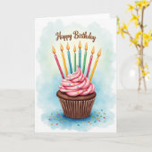 Carte de Vœux d'Anniversaire Glaçage (Fleur jaune)