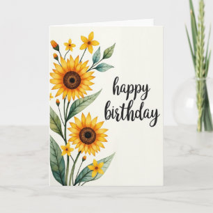 Carte de vœux d'anniversaire Golden Bloom