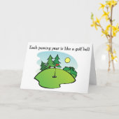 Carte de voeux d'anniversaire GOLF. (Fleur jaune)