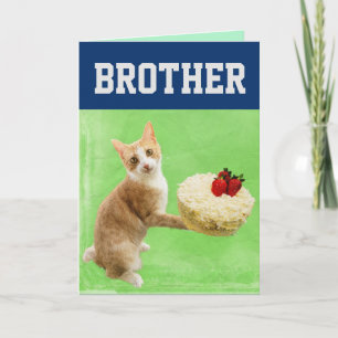 CARTE DE VŒUX D'ANNIVERSAIRE GRANDE FRÈRE CHAT GÂT