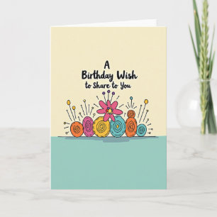 Carte de vœux d'anniversaire gribouillée fantaisis