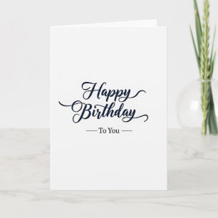 Carte de vœux d'anniversaire Indigo Script