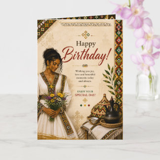Carte de vœux d'anniversaire inspirée d'Éthiopie
