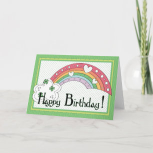 Carte de voeux d'anniversaire irlandaise Rainbow