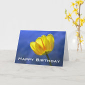 Carte de voeux d'anniversaire Joyeux au printemps  (Fleur jaune)