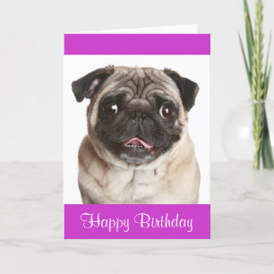 Carte de voeux d'anniversaire joyeux Carlin Chien