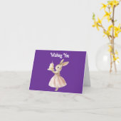 Carte de vœux d'anniversaire Joyeux Lapin (Fleur jaune)