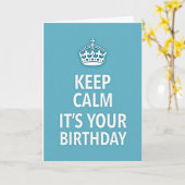 Carte de Vœux d'Anniversaire 'Keep Calm' (Fleur jaune)