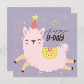 Carte de vœux d'anniversaire lama (Devant / Derrière)
