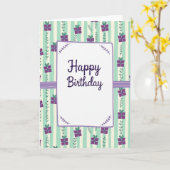 Carte de vœux d'anniversaire lavande (Fleur jaune)