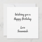 Carte de vœux d'anniversaire Licorice Flat (Dos)