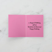 Carte de vœux d'anniversaire Licorne Mignonne (Intérieur)