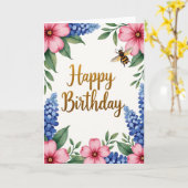 Carte de vœux d'anniversaire lumineuse (Fleur jaune)