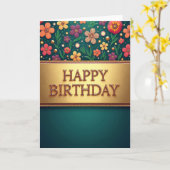 Carte de vœux d'anniversaire Luxe (Fleur jaune)