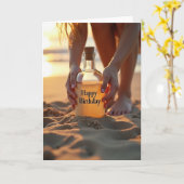 Carte de vœux d'anniversaire Message côtier (Fleur jaune)
