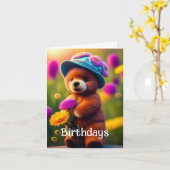 Carte de voeux d'anniversaire mignonne (Fleur jaune)