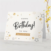 Carte de voeux d'anniversaire moderne Black and Go (Fleur jaune)