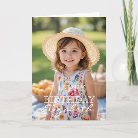 Carte de vœux d'anniversaire moderne simple avec p (Devant)