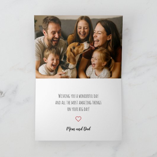 Carte de vœux d'anniversaire moderne simple avec p (Intérieur)
