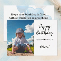 Carte de vœux d'anniversaire moderne simple person