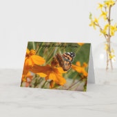 Carte de voeux d'anniversaire Monarch Butterfly Fl (Fleur jaune)