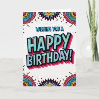Carte de vœux d'anniversaire mosaïque