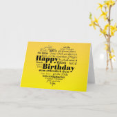 Carte de vœux d'anniversaire multilingue (Fleur jaune)