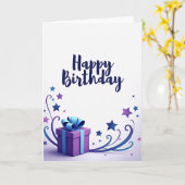 Carte de vœux d'anniversaire ornée (Fleur jaune)
