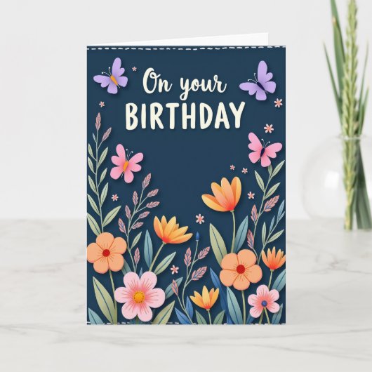 Carte de vœux d'anniversaire Papillon (Devant)