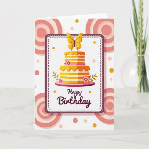 Carte de vœux d'anniversaire Papillon