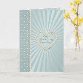 Carte de vœux d'anniversaire Pearl Heart (Fleur jaune)