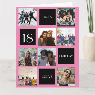 Carte de vœux d'anniversaire personnalisée avec 8 