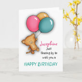 Carte de voeux d'anniversaire personnalisée avec c (Fleur jaune)