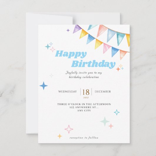 Carte de voeux d'anniversaire personnalisée pour l (Devant)