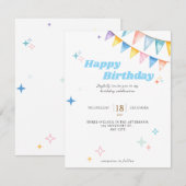 Carte de voeux d'anniversaire personnalisée pour l (Devant / Derrière)