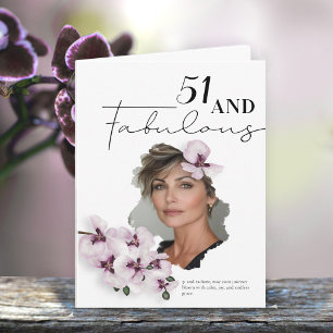 Carte de vœux d'anniversaire photo d'orchidée 51 &
