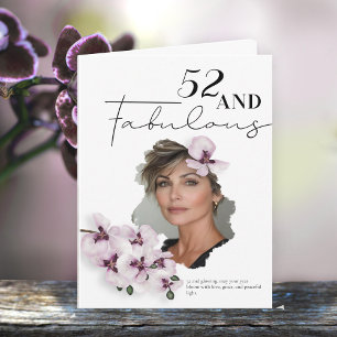 Carte de vœux d'anniversaire photo d'orchidée 52 &