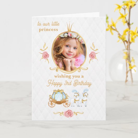 Carte de vœux d'anniversaire photo Princesse Rose (Fleur jaune)