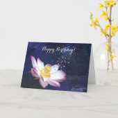 Carte de voeux d'anniversaire Pink Lotus personnal (Fleur jaune)