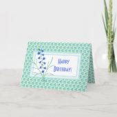 Carte de vœux d'anniversaire pliée Crocus et Iris (Devant)