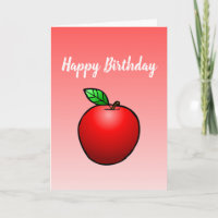 Carte de vœux d'anniversaire pliée Pomme rouge