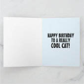 CARTE DE VŒUX D'ANNIVERSAIRE POUR CHAT COOL (Intérieur)