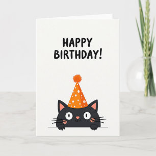 Carte de vœux d'anniversaire pour chat de minuit