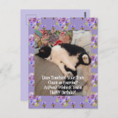 Carte de vœux d'anniversaire pour chat élégant Tux (Devant / Derrière)